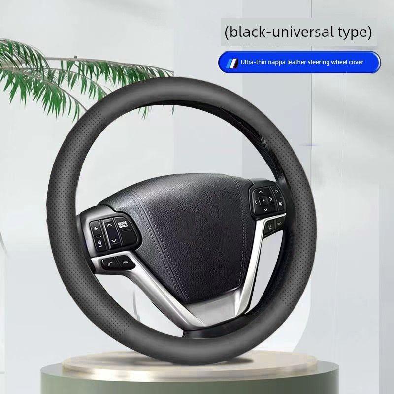 

Cross-Border Supply of Universal Car Steering Wheel Covers, Leather Steering Wheel Covers Wholesale, Amazon Car Interior Accessories Black 38cm