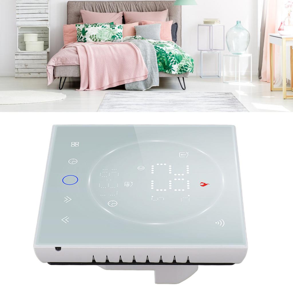 Programmable Smart Home Thermostat AC95.240V Voice Control LED Screen IP20 Energy Saving Smart WiFi Thermostat for Electric Heating