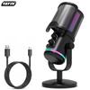 USB Capacitive Microphone with Noise Reduction & RGB Lights for Computer, Phone Recording, Gaming, Streaming & Video