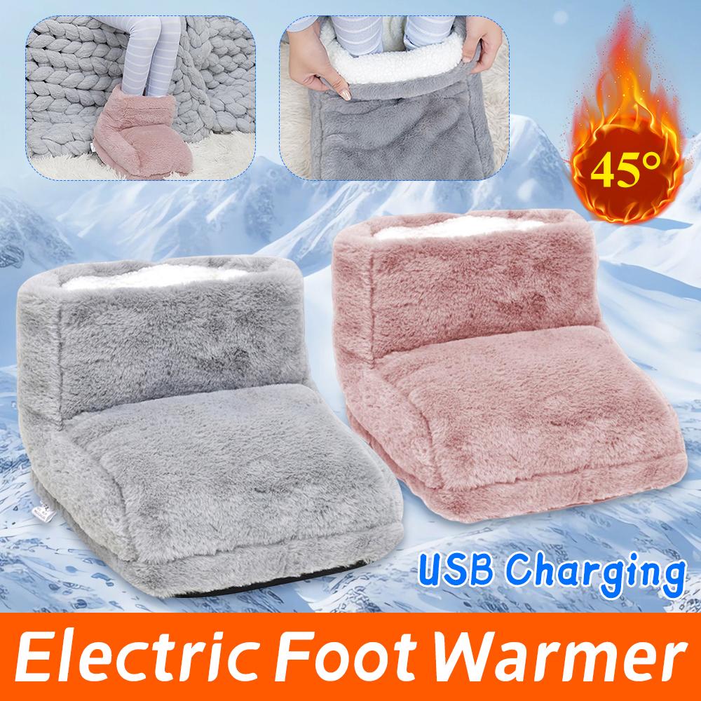 Elektrische Heizung Fußwärmer USB-Aufladung Fleece Weich Warm Fußabdeckung Waschbar Winter Füße Heizkissen Für Zuhause Schlafzimmer Schlafen
