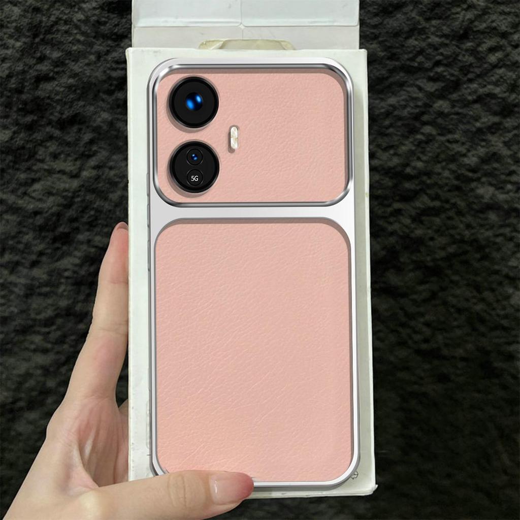 Premium Executive Leather Case for Vivo Y77 5G Large Window Lens Protector Cover