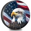 American Eagle USA Flag Tire Cover PVC Leather Waterproof Sun Dust Protection for RV Truck SUV