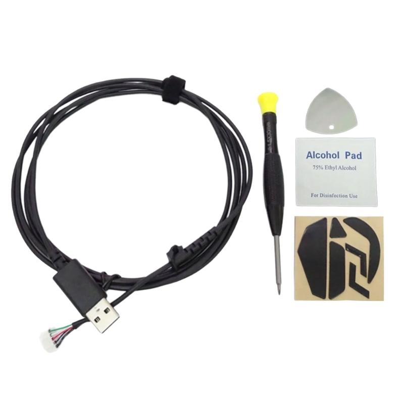 

Rubber Mouse Cable and Smooth Gliding Skates Feet Repair Metal Screwdriver Set For G502 Corded Gaming Mosue чорний