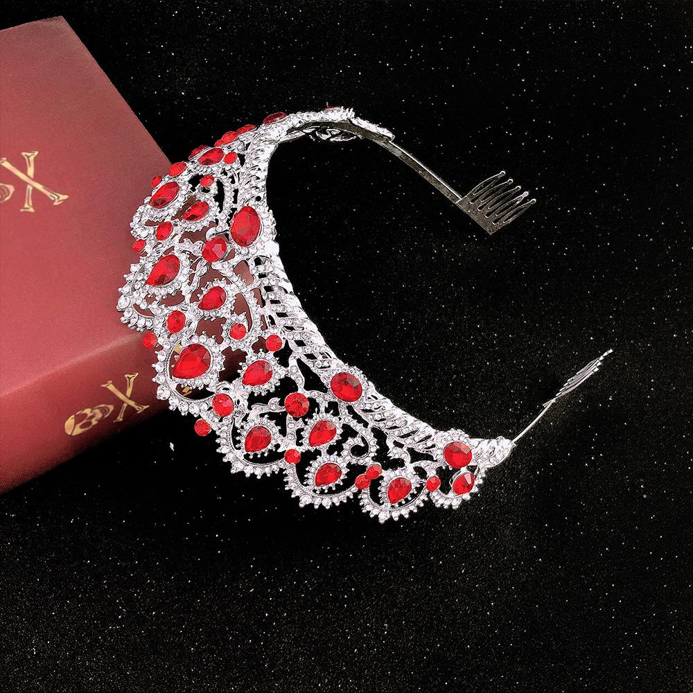 Couronne de Mariée Incrustée de Diamants Couronne en Cristal Haut de Gamme Tiare Accessoires de Mariage Peigne Couronne pour Femmes