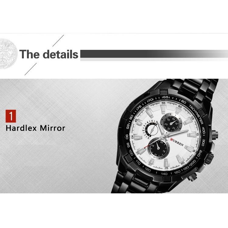 CURREN Fashion Three Eyes Men's Watch Business Steel Band Quartz Watch