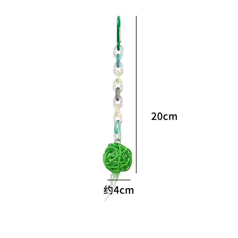 1PC Colorful Chewing Toy for Parrots -Hanging Rattan Ball & Beaded Swing for Budgies Cockatiels Bird Cage Decoration Fun
