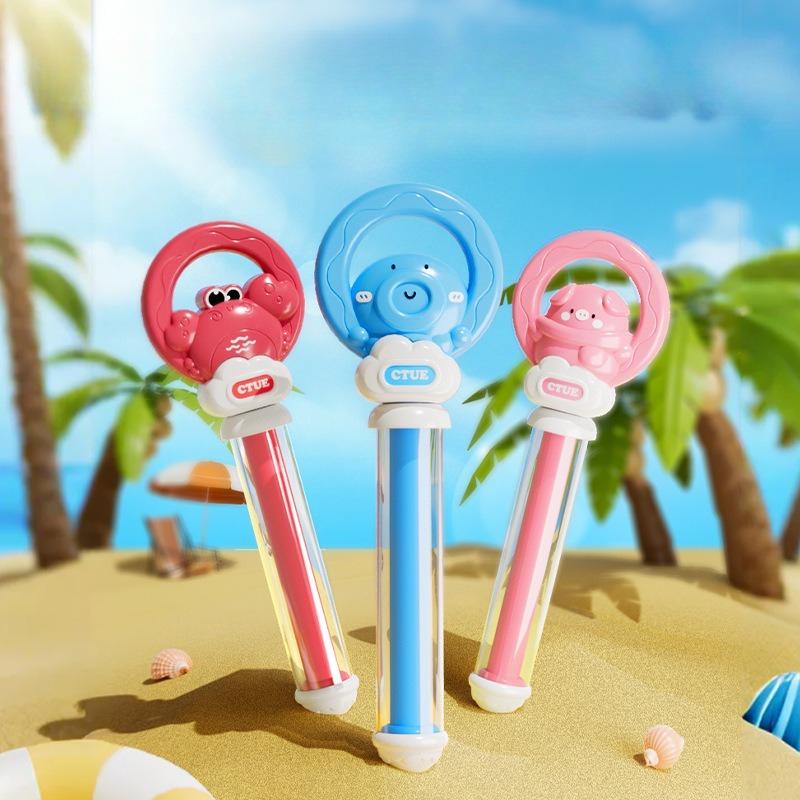 High Capacity Pull Push Water Blaster with Firework Spray Kids Water Cannon for Outdoor Summer Fun Multiplayer Splash Battle Toy