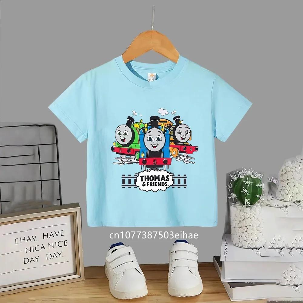 Thomas the Train Kids Short Sleeve T-shirt Summer Casual Breathable Comfortable Relaxed Design Top for Boys And Girls