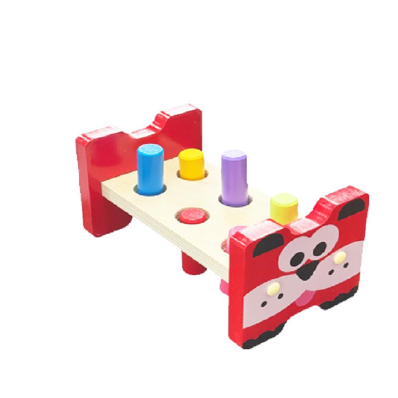 Montessori Holzhammer Spielzeug Kinder Feinmotorik Training Sensorisches Spiel Farberkennung Set Lernspielzeug für Autistische Kinder