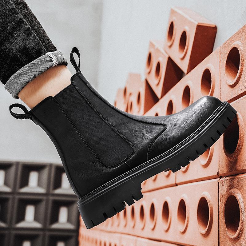 Fashion Autumn and winter men's boots Classic and versatile design styles Outdoor motorcycle business NEW office thick soled men's shoes