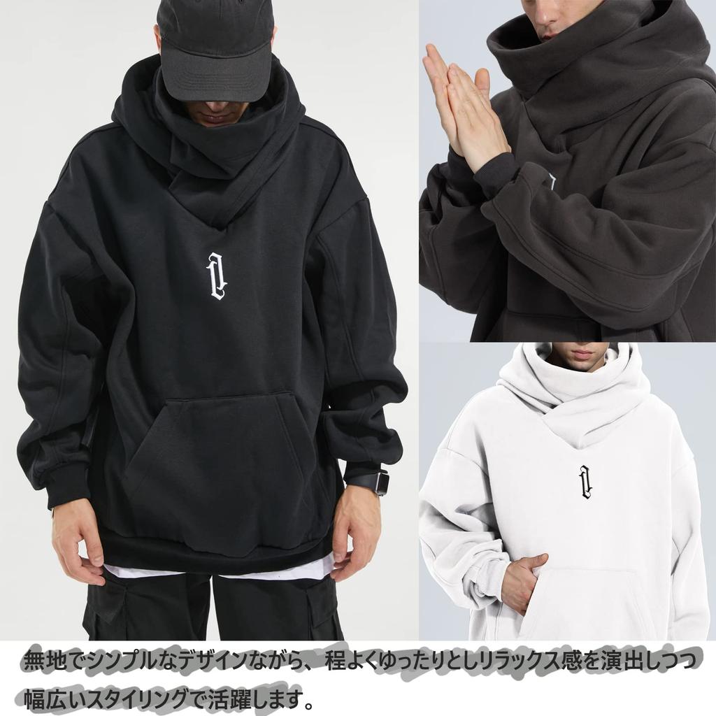 Brushed Large Long Street Clothes [Eocicvvi] Pánská Mikina, Rolák, S Kapucí, Podšívka, Velikost, Rukáv, Pulovr, Mikina, Neformální, Styl,