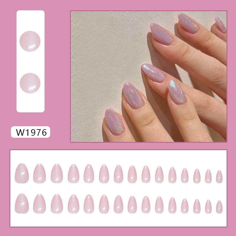 

Pink Purple Sweet Dream Simple and Gentle Nail Art Tablets European and American Detachable Wearable Nail 30 Tablets press on nails