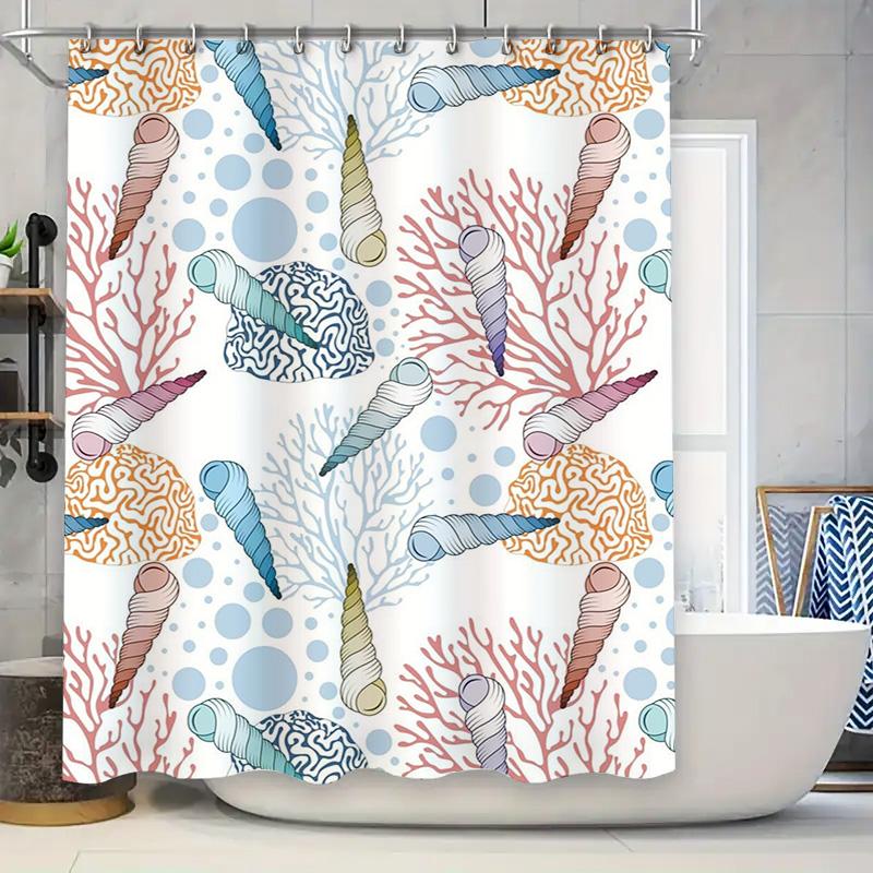 Colorful Coral Candy Printed Shower Curtain Decor for Bathroom White Blue Red Purple Green Yellow Orange Pink Black (180x240cm)