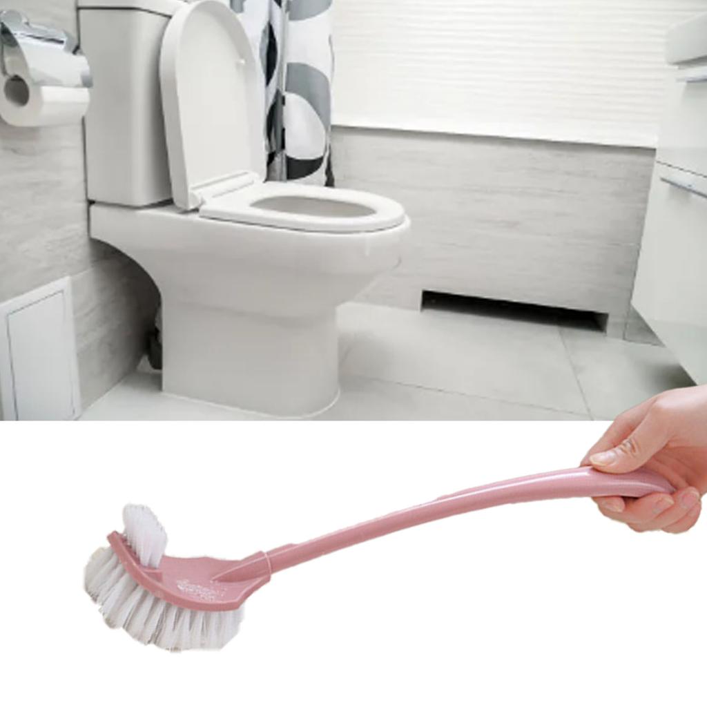 Toilet Brush Set Plastic Double Sided Brush Head Toilet Scrubber Holder Set for Home Hotel Bedroom