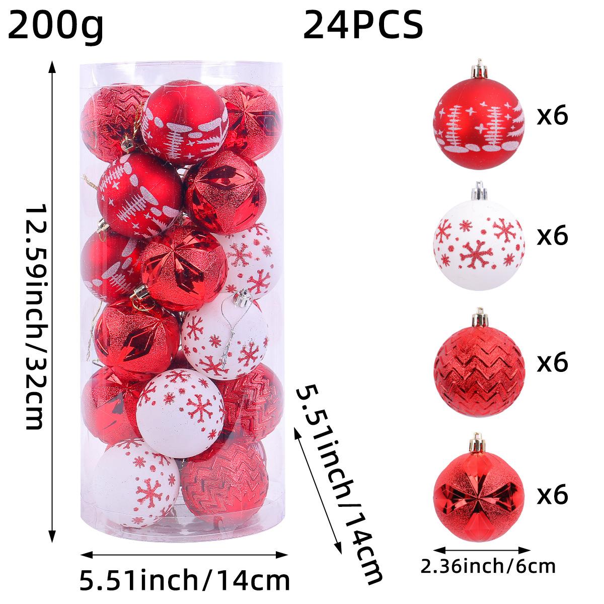 

Рождественский расписной елочный шар, украшение в виде гальванизированного пластикового шара, набор для рождественской елки, подвесной шар, упаковка в виде бочки