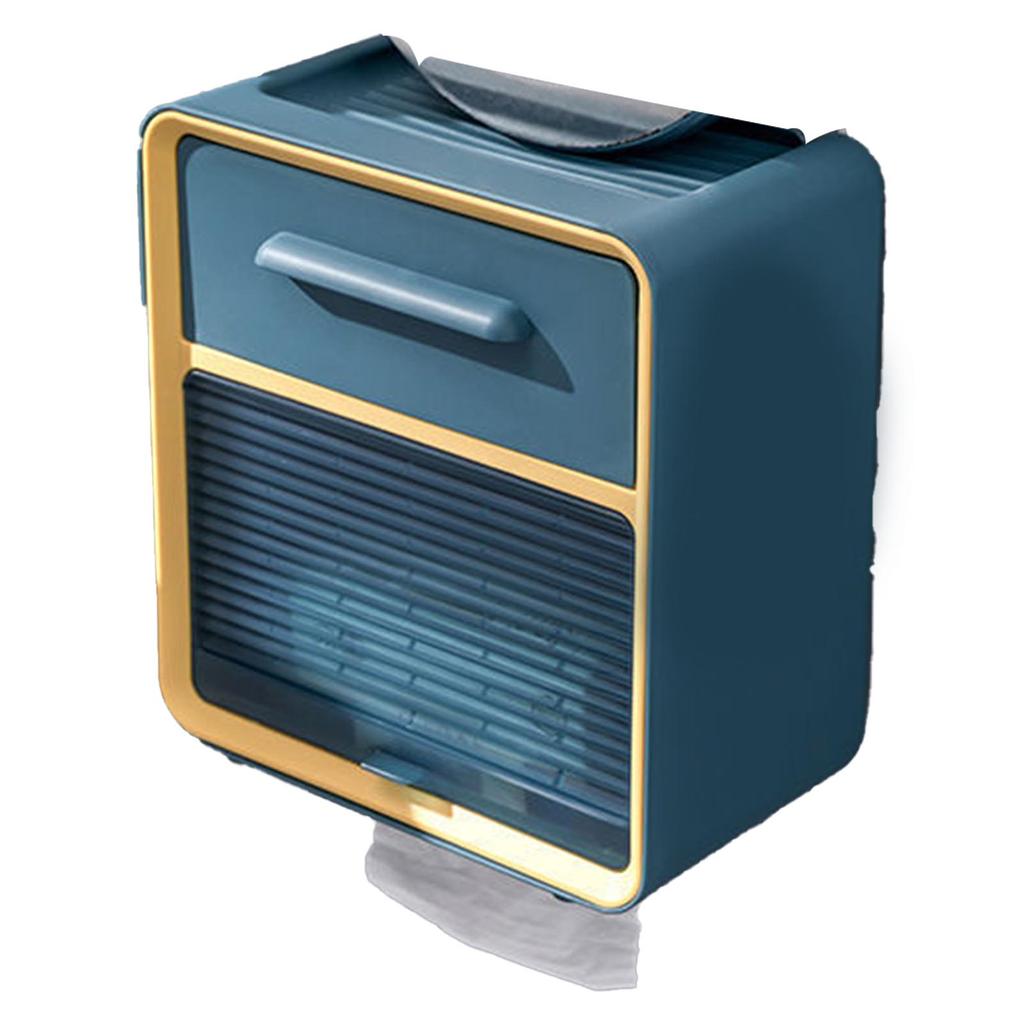 Toilettenpapier Aufbewahrungsbox Modern Schlichter Stil Doppelschichtig Stanzfrei Wandmontiert Taschentuchbox für Badezimmer