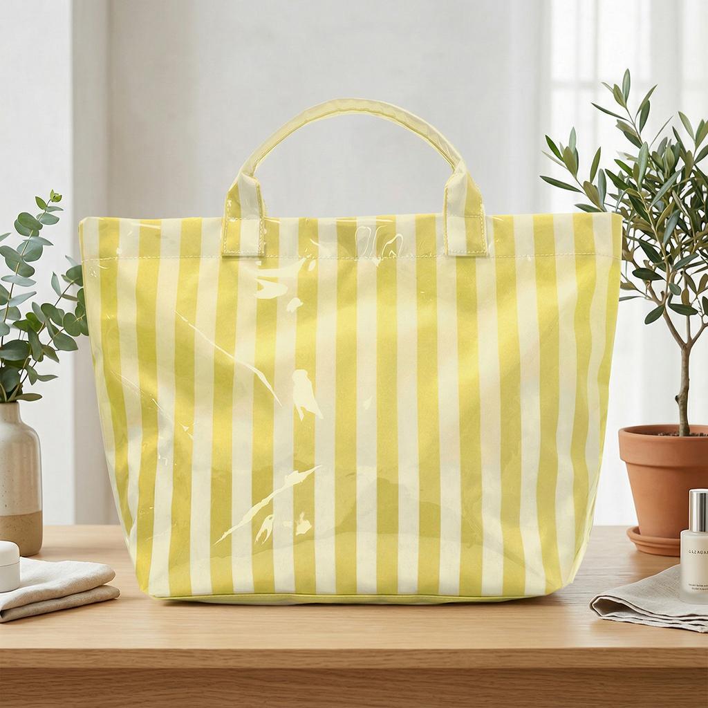 Grenzüberschreitende gestreifte Tragetasche Hochwertige leichte Handtasche Große Kapazität Tragbare Reise-Schultertasche für Pendeln Einkaufen