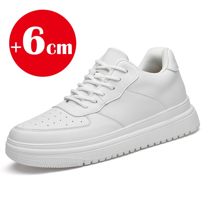 

2025 Новые увеличивающие рост кроссовки для мужчин 8 см невидимые кроссовки белые кожаные спортивные Zapatillas De Hombre большой размер 46 41