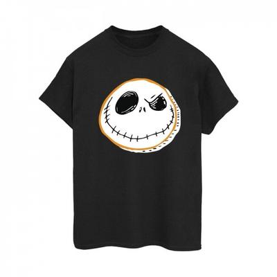 Womens/Ladies The Nightmare Before Christmas Jack Face Cotton Boyfriend T-Shirt