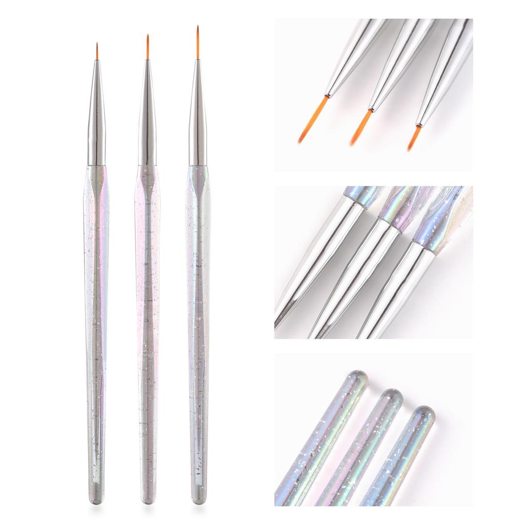 3PCS/Set French Stripe Nail Art Liner Brush Nail Elongated Lines Striping Drawing Painting Pen Professional Manicure DIY Tool