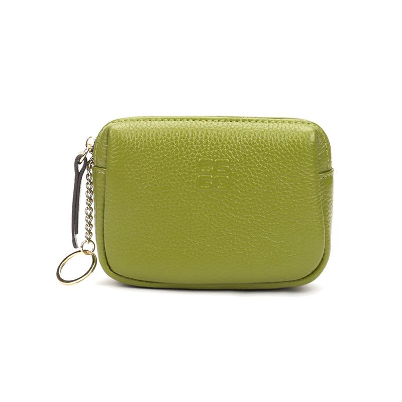 

Кошелек для монет из натуральной кожи с кольцом для ключей - Женский летний мини-кошелек на молнии