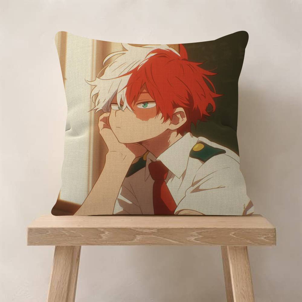 Anime MMy HHero Academia Shoto Todoroki  Cushion Cover Car Throw Pillow Case For Sofa Car Christmas Gift