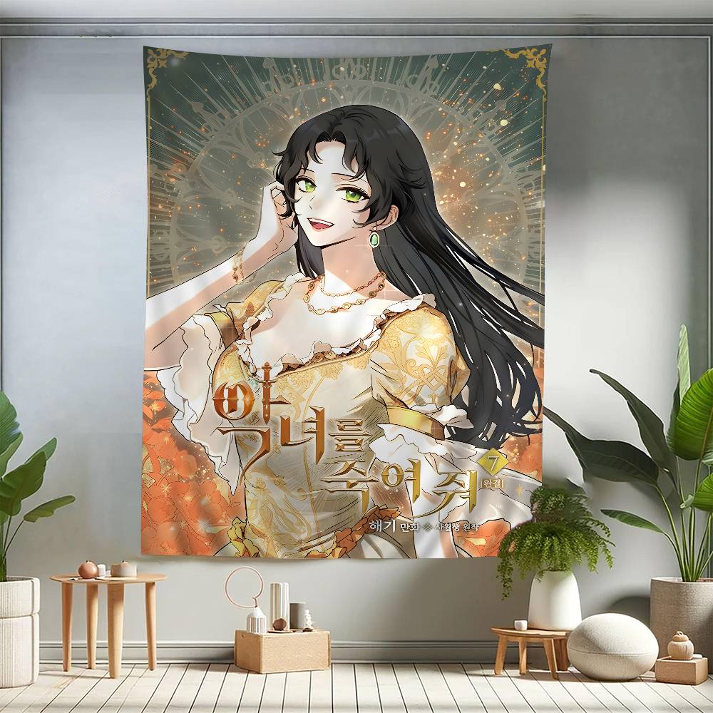 KKill The VVillainess Anime Cartoon Tapestry Wall Hanging Decoration Household Home Decor