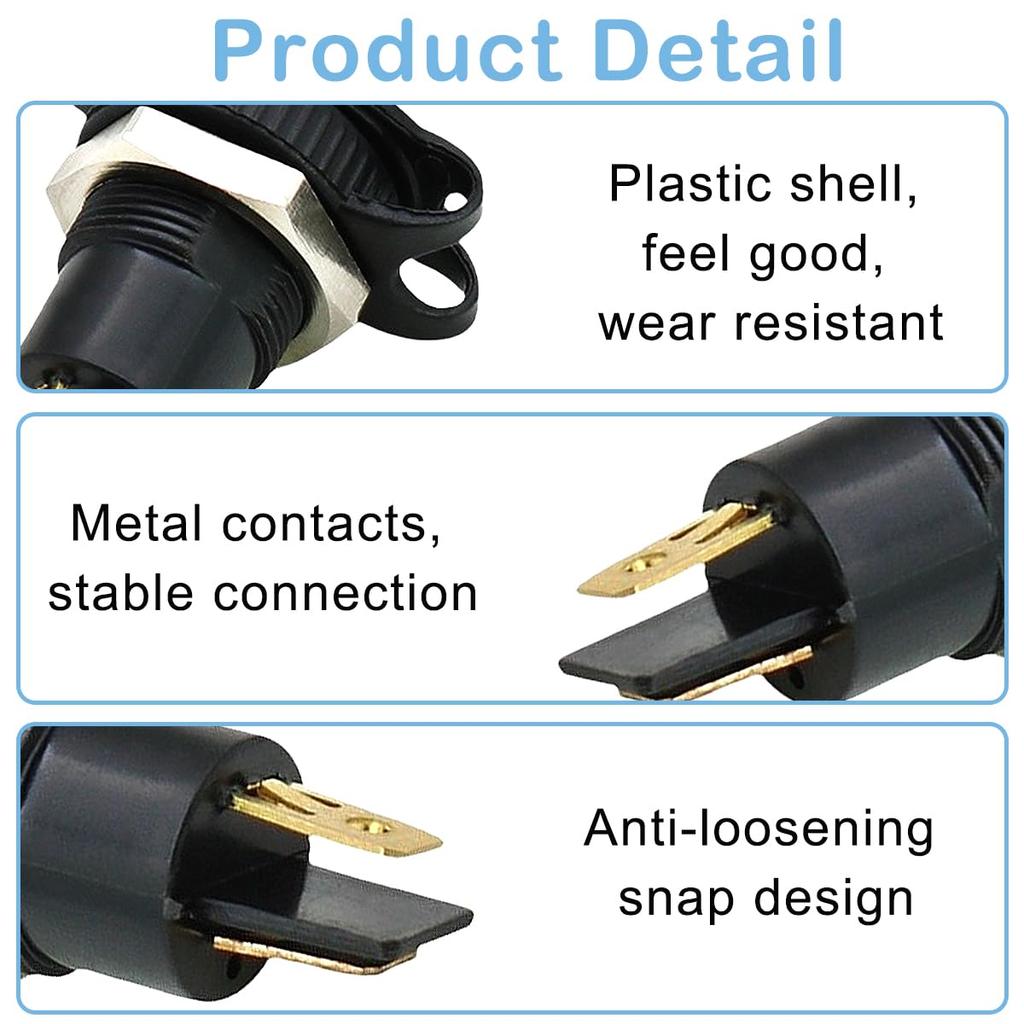 Xiatiaosann 2pcs DIN Cigarette Lighter Socket 12V Power Socket Replacement for DIN Hella for BMW Motorcycles and European Standard Vehicles Plug,