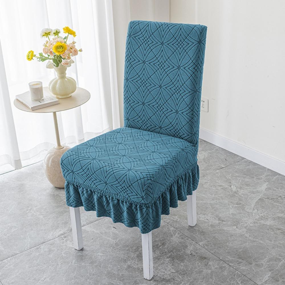 1PC Jacquard Plush Stool Slipcover Anti-Slip Skirt Chair Cover Seat Slipcover Living Home Decor