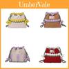 Handcrafted Wool Knitted Flower Drawstring Bag Mini Crossbody For Daily Use