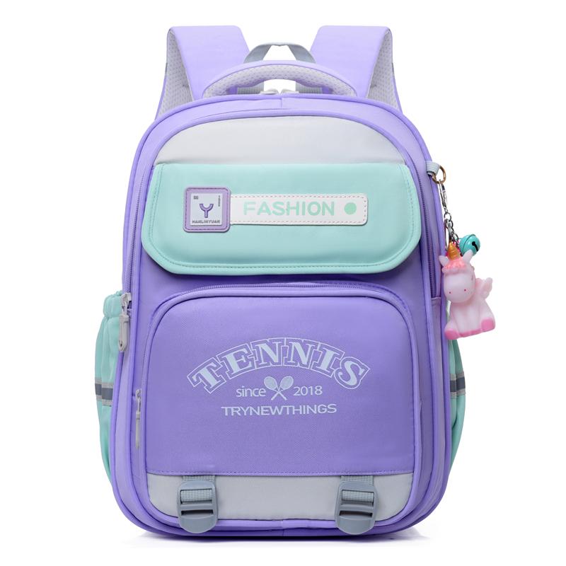 Student School Bag Large Capacity Backpack Fot Girls Color Block Cute Children's Backpack