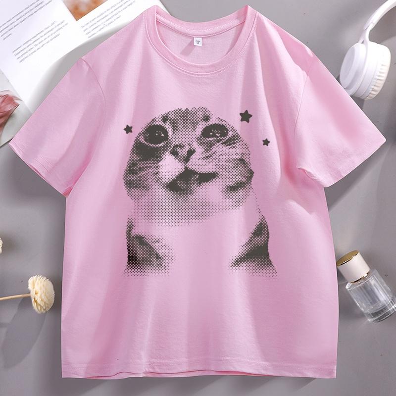 Funny Pee Cat Meme Tshirt Unisex Unisex Silly Retro Vintage Graphic T Shirts Cats Lover Cotton Y2k Clothes Comfortable Streetwear