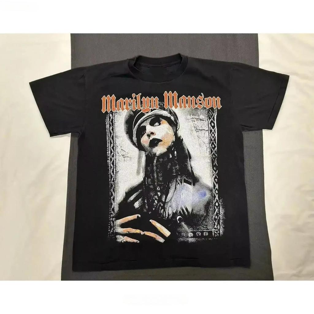 Summer MARILYN MANSON Vintage PENTAGRAM T Shirt Vintage Casual Slightly Homme Soft Versatile Fo