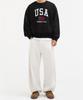 UNDEROFF Peach Skin Essential Vintage Usa Fleece-Lined Sweatshirt Black