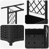 Elevated Planter with Trellis and Hanging Roof Black 164 x 40 x 123 cm PP
