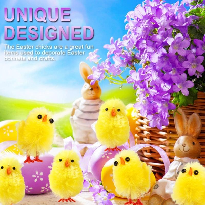 60pcs Easter Chick Surprise Toy for Filling Easter Egg Easter Party Favor Egg Hunt Supplies Kids Gift Stuffed Chicken