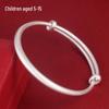 Sterling Silver Frosted Bracelet for Kids Aged 5-15, Adjustable Push-Pull Design, Perfect Birthday Gift