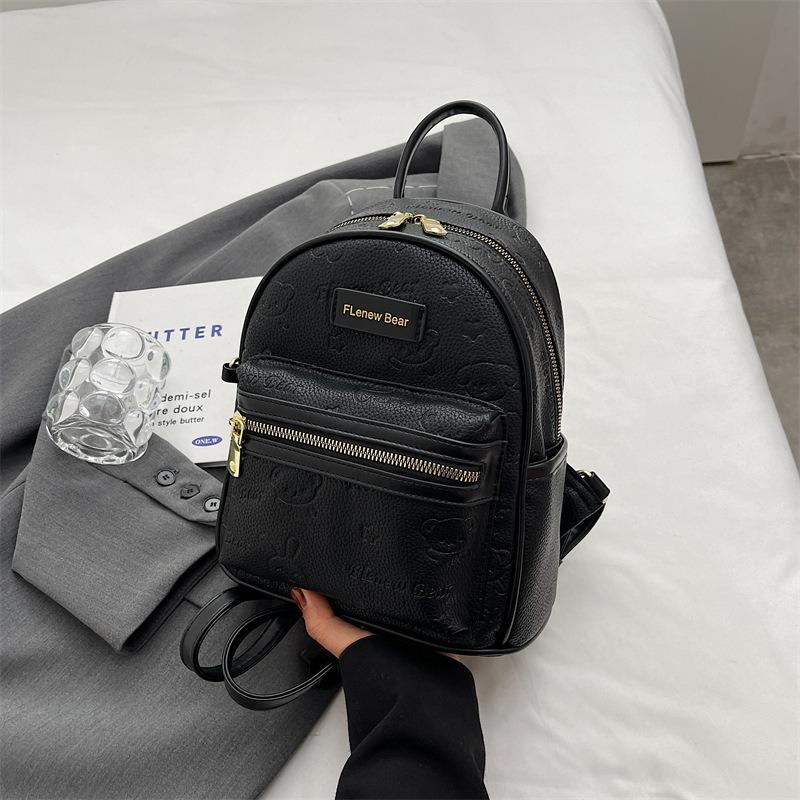 Bear embossed backpack niche ladies travel college student niche backpack
