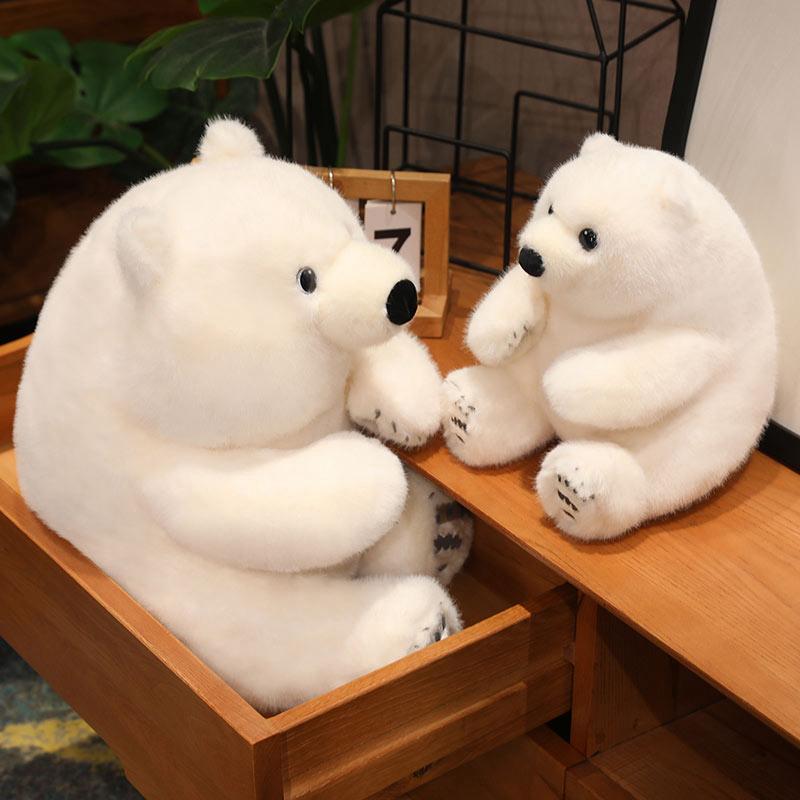 23–45 cm, kreativer Simulations-Cartoon-Eisbär-Rucksack, Plüschtier, weich ausgestopfte süße Tierpuppentasche für Mädchen und Kinder, Geburtstagsgeschenk