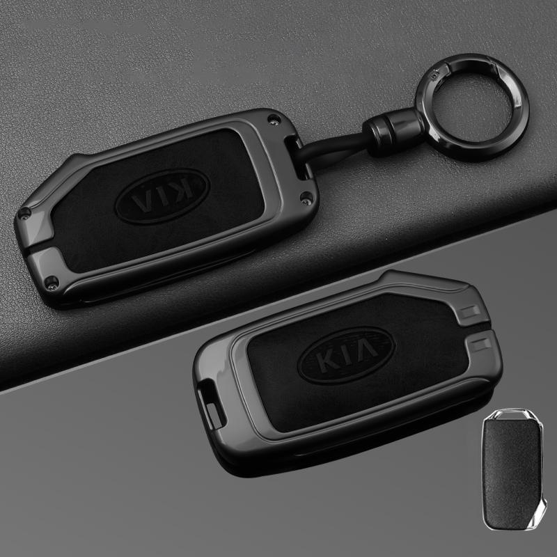 BTSOM1 Zinc Alloy Car Key Case Cover Leather Shell Holder For KIA Sportage R GT Stinger Sorento Ceed Cerato Forte Niro Soul Telluride