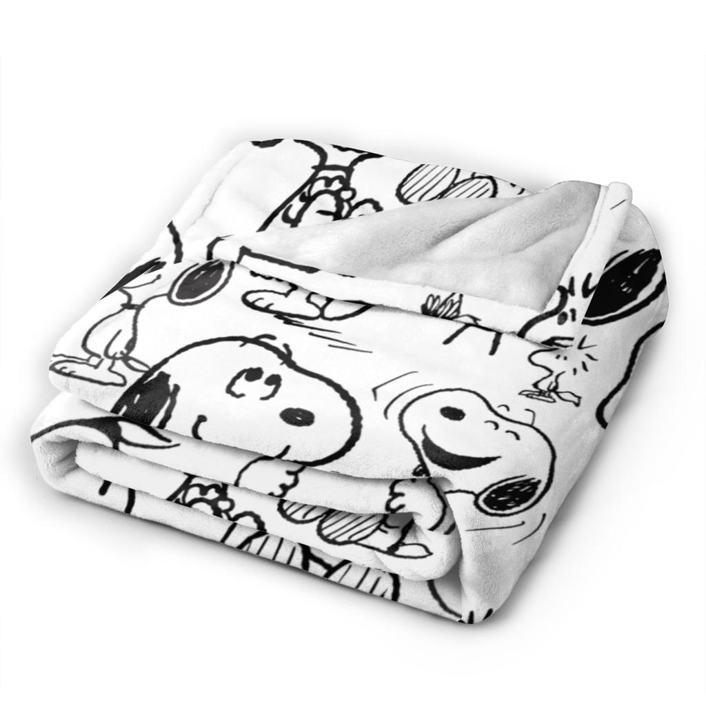 Peanuts Snoopys Smile Vzor smíchu a chechtání Flanelové přehozy Přikrývka na postel Cestovní Lehký plyšový Tenká přikrývka,