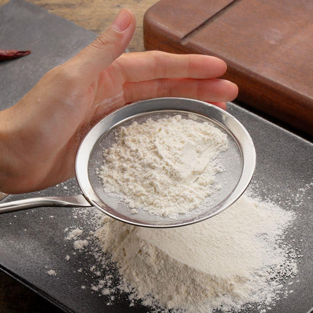 Soybean Milk Snack French Fries Flour Filter Screen Wood Handle Mesh Strainer  Kitchen Tools