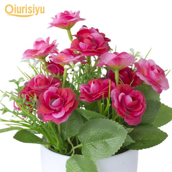 Academyus Artificial Potted Floral Classic Rose Gardening Jewelry Plastic Floor Cabinet Fake Flower Factory for Home Rose Red Academyus Artificial Potted Floral Classic Rose Gardening Jewelry Plastic Floor Cabinet Fake Flower Factory for Home Rose Red