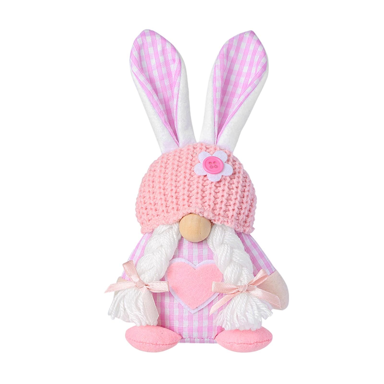 

Новые пасхальные украшения, весенний пасхальный кролик, фигурка орнамента, безликий гном, стоящие куклы One Size розовый