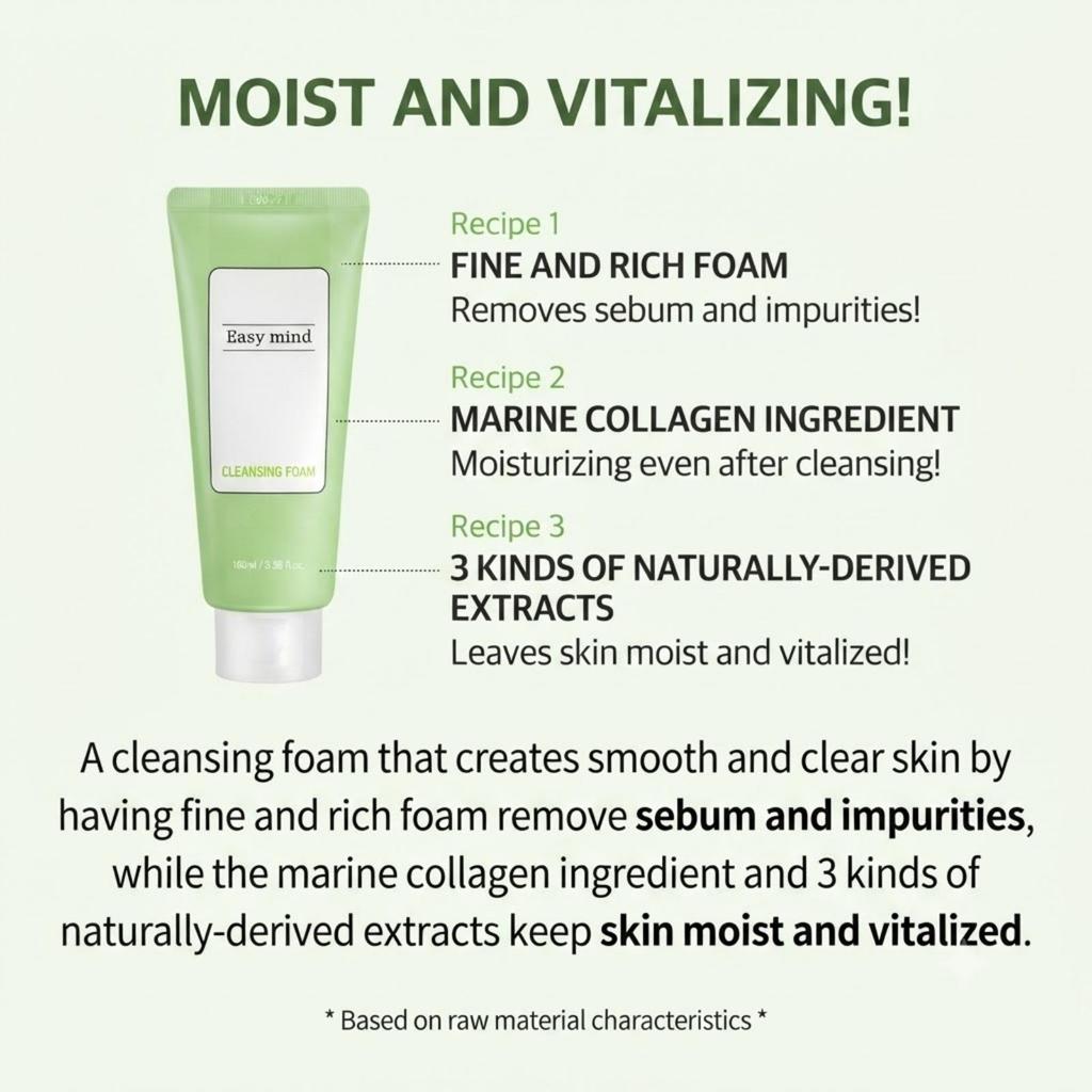 Easy Mind Moist Collagen Cleansing Foam 100ml