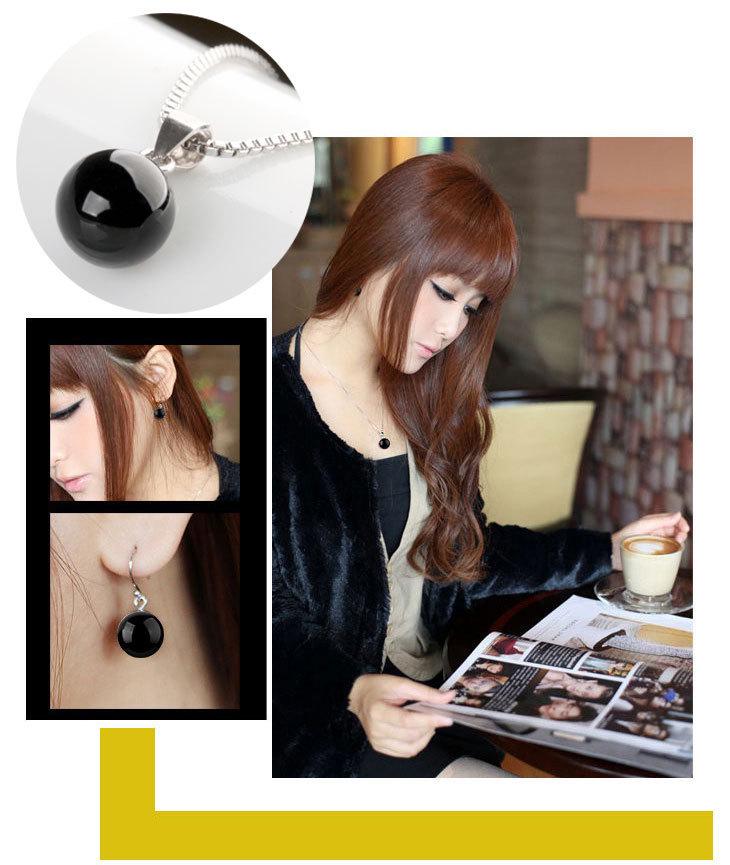 Sterling Silver Agate Pendant Necklace - Fashionable Simple Gift for Girlfriend, Christmas Luxury Jewelry Clavicle Chain