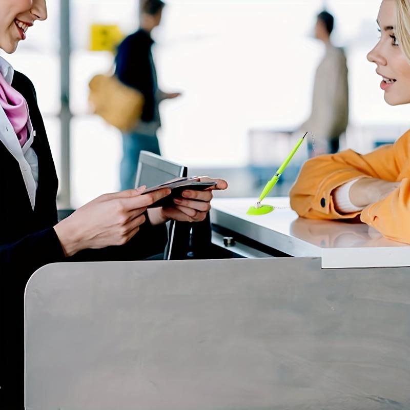 4Pcs business office plastic desk pen, hotel bank counter fixed desk pen, advertising office signature pen