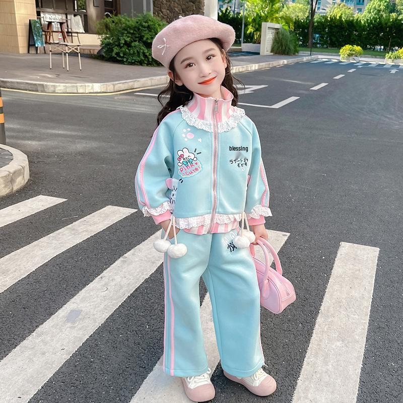 

Trendy Korean Girls Spring/Autumn Two-Piece Celebrity Street Style Set 2025 90 cm синій