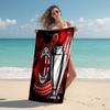 proof beach towel with Associazione Calcio Milan pattern - soft,absorbent,quick-drying,machine washable - perfect for swimming,camping,bathing