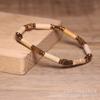 Picture Jasper Tiger Eye Tube Bead Bracelet – Copper Accent Boho Jewelry, Grounding Courage Gift for Men Women